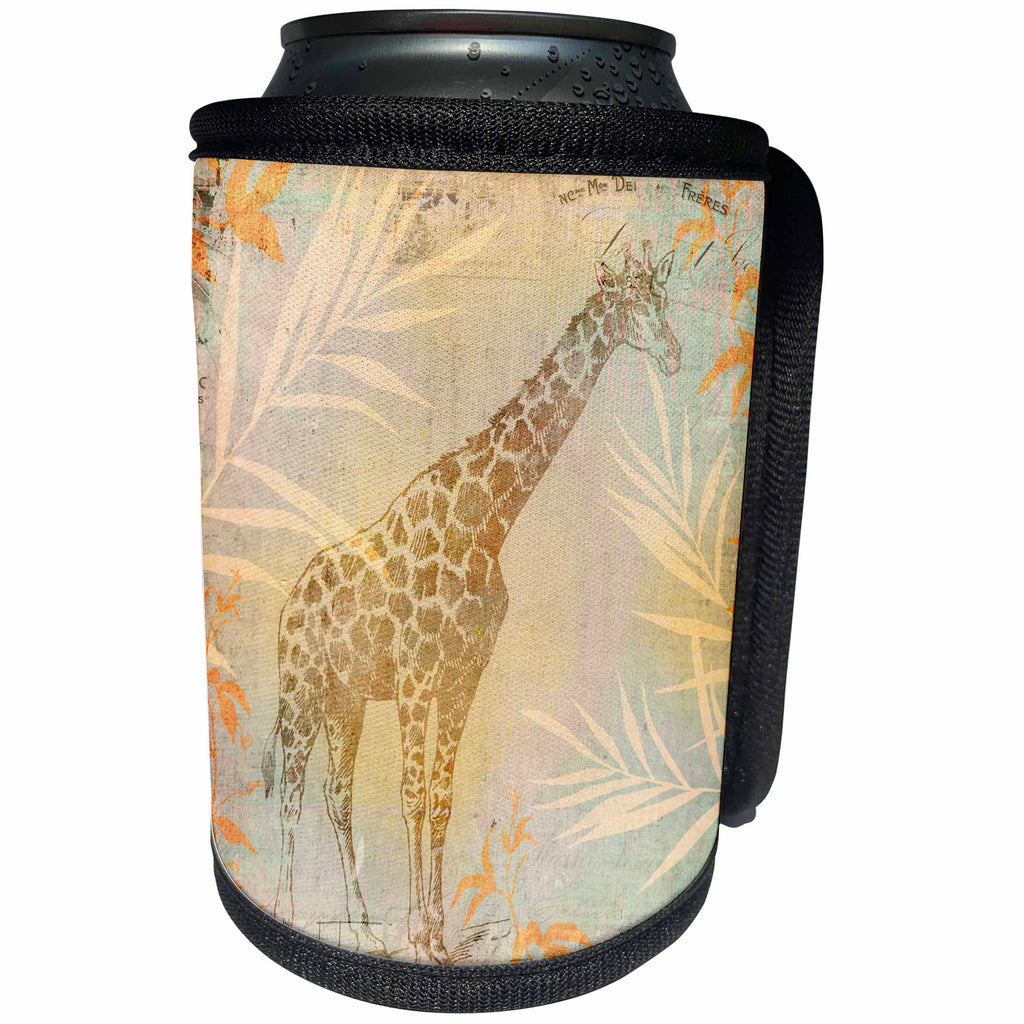 3dRose Andrea Haase Animals Illustration - African Giraffe Illustration - Can Cooler Bottle Wrap (cc_271175)