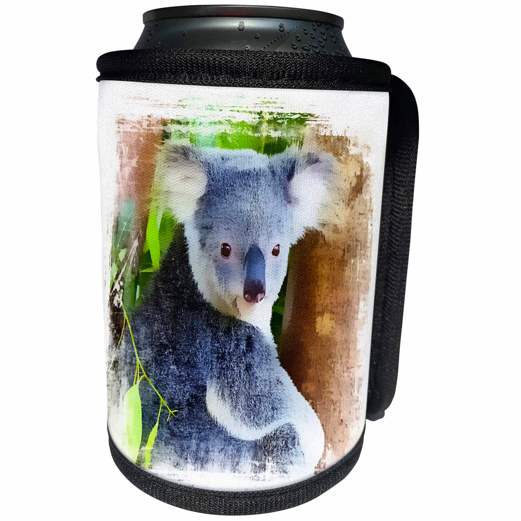 3dRose Andrea Haase Animals Illustration - Koala Bear Illustration - Can Cooler Bottle Wrap (cc_271180)