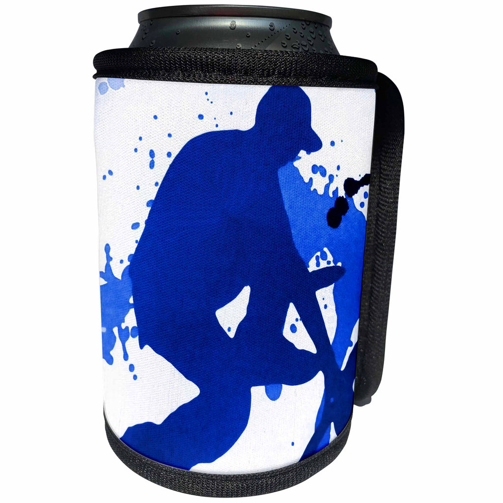 3dRose Florene Childrens Art - Skate Boarder Blue - Can Cooler Bottle Wrap (cc_27119)