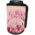 3dRose Andrea Haase Animals Illustration - Flamingo Bird And Flower Illustration In Pink Colors - Can Cooler Bottle Wrap (cc_271190)