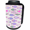 3dRose Andrea Haase Animals Illustration - Colorful Fish Allover Pattern - Can Cooler Bottle Wrap (cc_271195)