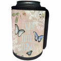 3dRose Andrea Haase Animals Illustration - Butterfly Illustration With Quote Enjoy The Little Things - Can Cooler Bottle Wrap (cc_271196)