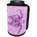 3dRose Andrea Haase Animals Illustration - Pink Shimmering Glittery Underwater Turtle - Can Cooler Bottle Wrap (cc_271198)