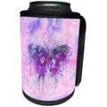 3dRose Andrea Haase Animals Illustration - Artsy Butterfly Illustration In Pink And Purple - Can Cooler Bottle Wrap (cc_271199)
