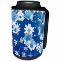 3dRose Andrea Haase Art Illustration - Blue And White Flower Pattern - Can Cooler Bottle Wrap (cc_271212)