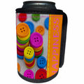3dRose Andrea Haase Still Life Photography - Mixed Media Art With Colorful Button And Word Happiness - Can Cooler Bottle Wrap (cc_271214)