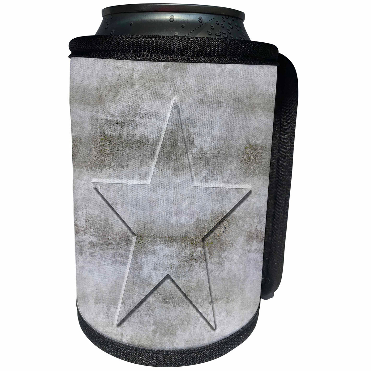 3dRose Andrea Haase Art Illustration - Embossed Star In Solid Concrete - Can Cooler Bottle Wrap (cc_271215)