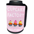 3dRose Andrea Haase Art Illustration - Retro Cup Cake Factory Sign - Can Cooler Bottle Wrap (cc_271216)