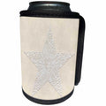 3dRose Andrea Haase Art Illustration - White Lace Star On Beige Surface - Can Cooler Bottle Wrap (cc_271221)