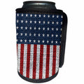 3dRose Andrea Haase Art Illustration - Stars And Stripes American Flag Printed On Jute Material - Can Cooler Bottle Wrap (cc_271224)
