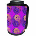 3dRose Andrea Haase Art Illustration - Pattern Of Yin Yang Symbol In Pink And Purple With Some Gold - Can Cooler Bottle Wrap (cc_271225)