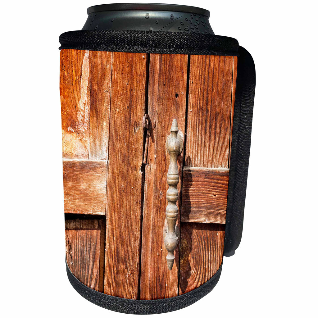 3dRose Alexis Photography - Objects - Old wooden door with a handle - Can Cooler Bottle Wrap (cc_271302)