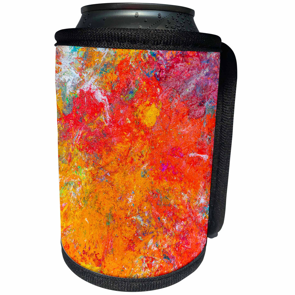 3dRose Alexis Photography - Abstracts - Red and orange color abstract of artistic palette - Can Cooler Bottle Wrap (cc_271314)