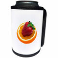 3dRose Alexis Photography - Food Fruit Mix - Red strawberry on a slice of an orange. White background - Can Cooler Bottle Wrap (cc_271322)