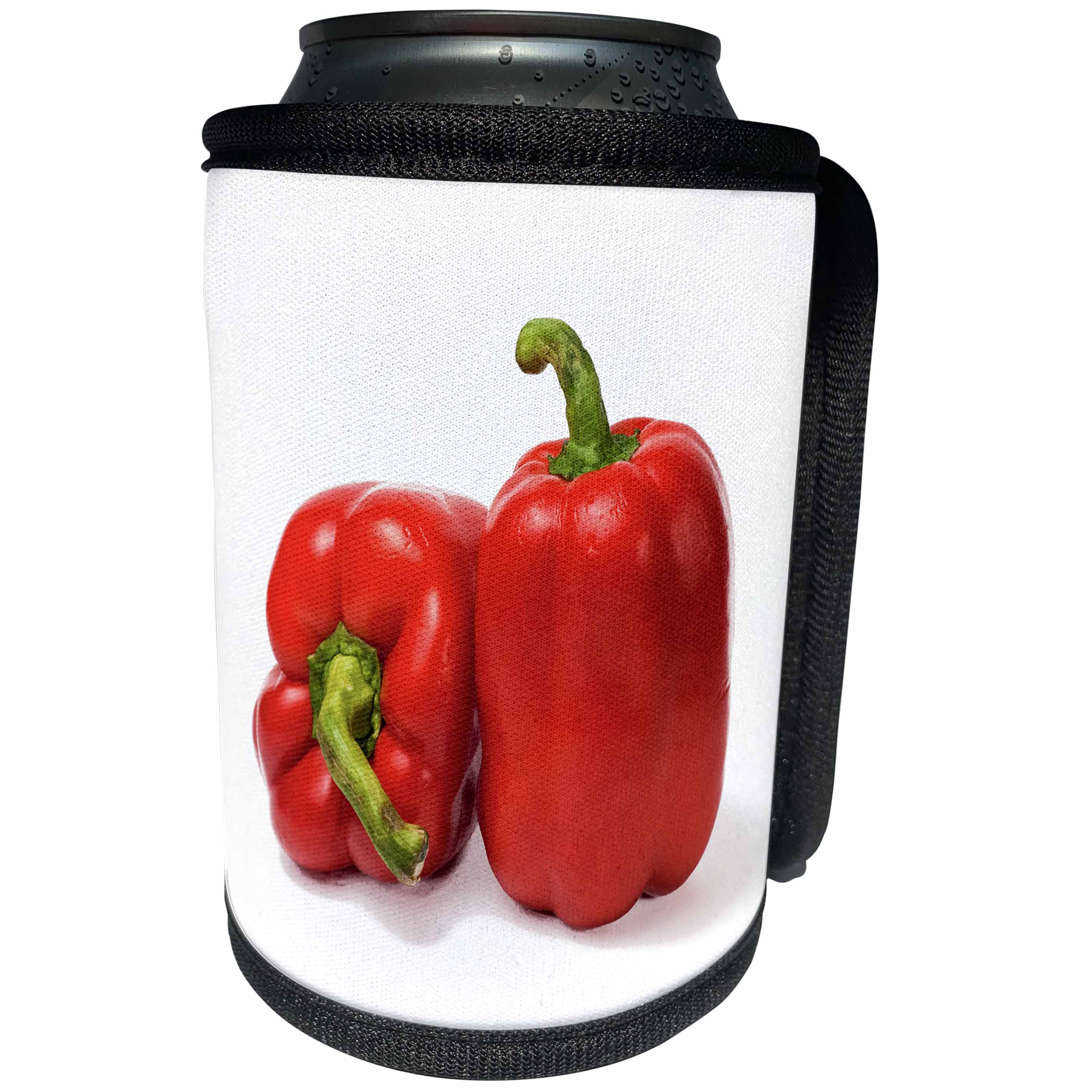 3dRose Alexis Photography - Food Bell Pepper - Two red bell peppers, white background - Can Cooler Bottle Wrap (cc_271329)