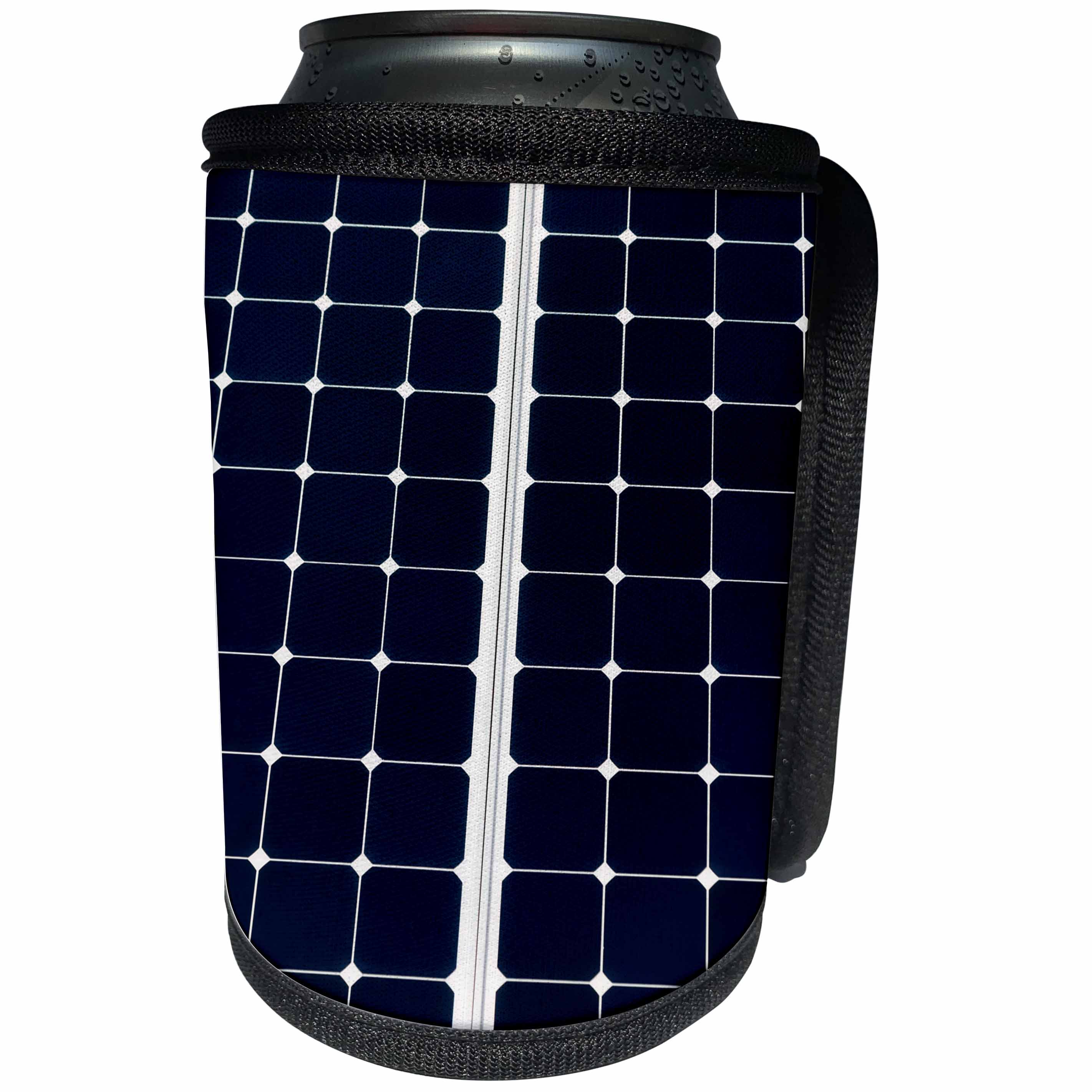 3dRose Alexis Photography - Objects - Dark blue solar power panel divided into two parts by white frame - Can Cooler Bottle Wrap (cc_271344)