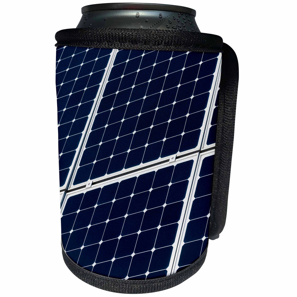 3dRose Alexis Photography - Objects - Dark blue solar power panel, white frame, diagonal view - Can Cooler Bottle Wrap (cc_271346)