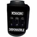 3dRose Alexis Design - Funny - Three glasses with dices. Shell game. Missing Impossible - Can Cooler Bottle Wrap (cc_271352)