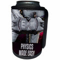 3dRose Alexis Design - Funny Knight - Medieval war hammer and a suit of armour. Physics made easy - Can Cooler Bottle Wrap (cc_271354)