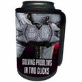 3dRose Alexis Design - Funny Knight - War hammer and a suit of armour. Solving problems in two clicks - Can Cooler Bottle Wrap (cc_271355)