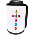 3dRose Alexis Design - Holidays Easter - Easter holidays, cross maid of painted eggs, white background - Can Cooler Bottle Wrap (cc_271357)