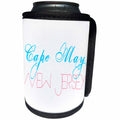 3dRose Alexis Design - American Beaches - American Beaches - Cape May, New Jersey, blue, red colors - Can Cooler Bottle Wrap (cc_271395)