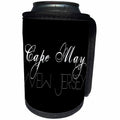 3dRose Alexis Design - American Beaches - American Beaches - Cape May, New Jersey, black background - Can Cooler Bottle Wrap (cc_271397)