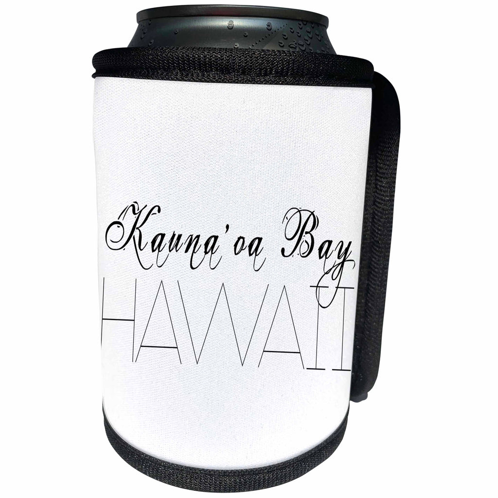 3dRose Alexis Design - American Beaches - American Beaches - Kaunaoa Bay, Hawaii, white backdrop - Can Cooler Bottle Wrap (cc_271398)