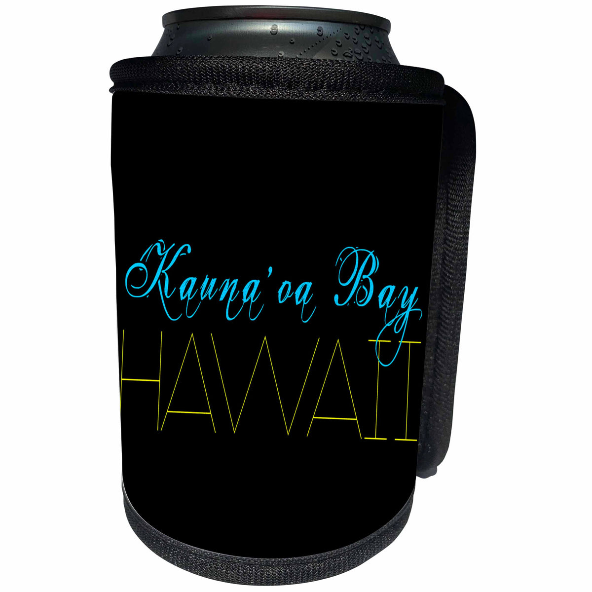 3dRose Alexis Design - American Beaches - American Beaches - Kaunaoa Bay, Hawaii, blue, yellow colors - Can Cooler Bottle Wrap (cc_271400)