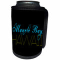 3dRose Alexis Design - American Beaches - American Beaches - Manele Bay, Hawaii, blue, yellow colors - Can Cooler Bottle Wrap (cc_271404)