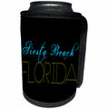 3dRose Alexis Design - American Beaches - American Beaches - Siesta Beach, Florida, blue and yellow colors - Can Cooler Bottle Wrap (cc_271412)