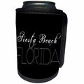 3dRose Alexis Design - American Beaches - American Beaches - Siesta Beach, Florida, black background - Can Cooler Bottle Wrap (cc_271413)