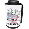 3dRose Alexis Design - Funny Cats - Three funny cat faces. American flag. We the cats of the USA on white - Can Cooler Bottle Wrap (cc_271456)