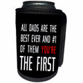 3dRose Alexis Design - Love - All dads are the best. Of them you are the first. white, red on black - Can Cooler Bottle Wrap (cc_271460)