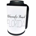 3dRose Alexis Design - American Beaches - American Beaches - Clearwater Beach, Florida, black on white - Can Cooler Bottle Wrap (cc_271484)