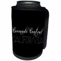 3dRose Alexis Design - American Beaches - American Beaches - Coronado Central Beach, California, white on black - Can Cooler Bottle Wrap (cc_271491)