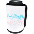 3dRose Alexis Design - American Beaches - American Beaches - East Hampton, New York, red, blue on white - Can Cooler Bottle Wrap (cc_271493)