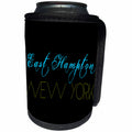3dRose Alexis Design - American Beaches - American Beaches - East Hampton, New York, blue, yellow on black - Can Cooler Bottle Wrap (cc_271494)