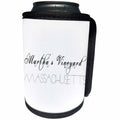 3dRose Alexis Design - American Beaches - American Beaches - Martha Vineyard, Massachusetts black on white - Can Cooler Bottle Wrap (cc_271496)
