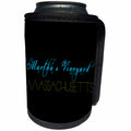 3dRose Alexis Design - American Beaches - American Beaches - Martha Vineyard, Massachusetts blue, yellow, black - Can Cooler Bottle Wrap (cc_271498)