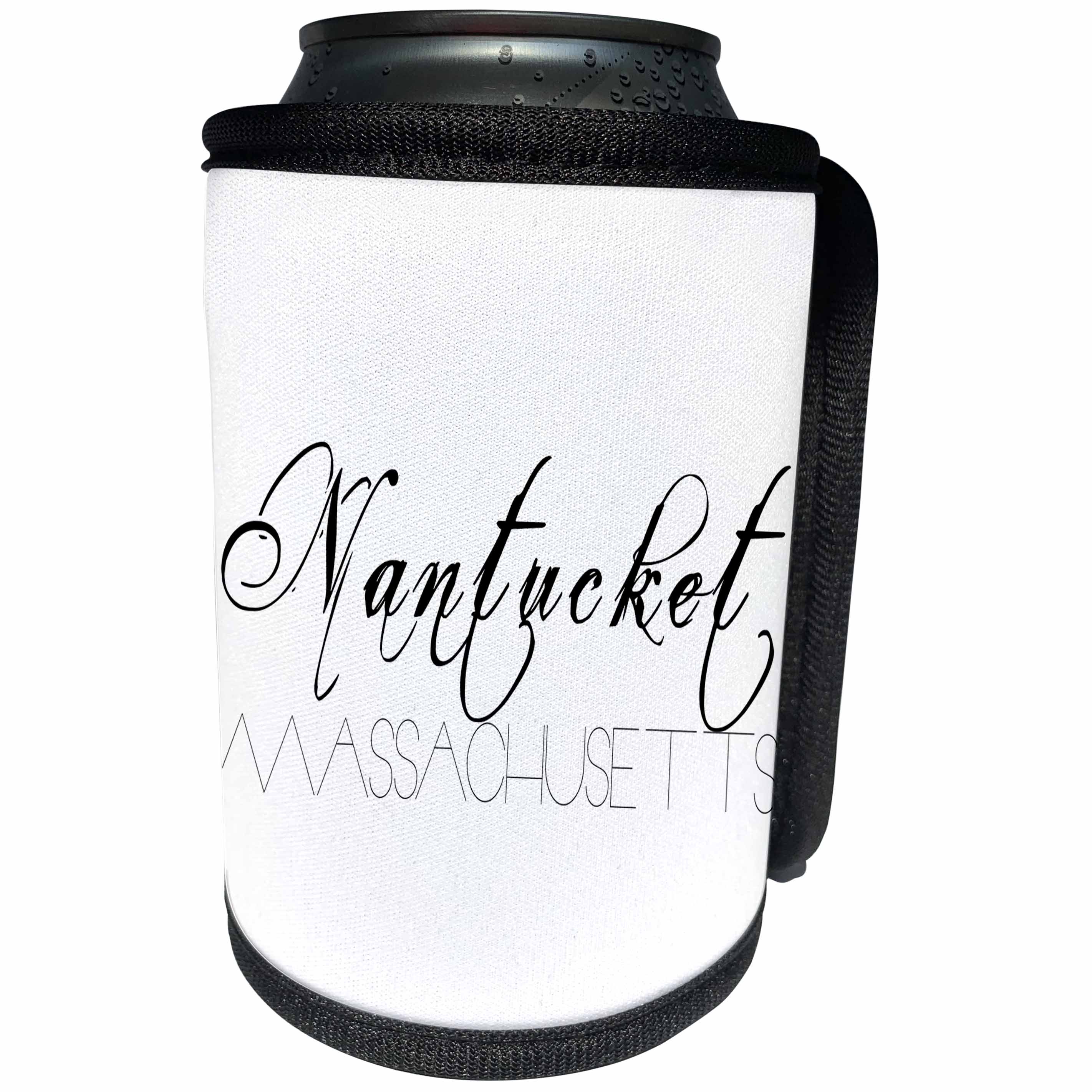 3dRose Alexis Design - American Beaches - American Beaches - Nantucket Surfside Beach, Massachusetts on white - Can Cooler Bottle Wrap (cc_271500)