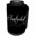 3dRose Alexis Design - American Beaches - American Beaches - Nantucket Surfside Beach, Massachusetts, black - Can Cooler Bottle Wrap (cc_271503)