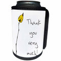 3dRose Alexis Design - Love - Thank you very much yellow leaf to the left, Thanksgiving theme - Can Cooler Bottle Wrap (cc_271505)
