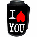 3dRose Alexis Design - Love - I Love You Not red heart turned upside down, on black - Can Cooler Bottle Wrap (cc_271506)