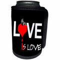 3dRose Alexis Design - Love - Love Is Love for men on black background - Can Cooler Bottle Wrap (cc_271509)