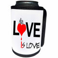3dRose Alexis Design - Love - Love Is Love for women on white background - Can Cooler Bottle Wrap (cc_271510)