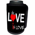 3dRose Alexis Design - Love - Love Is Love for women on black background - Can Cooler Bottle Wrap (cc_271511)