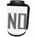 3dRose Alexis Design - Funny - Word NO made of many words YES. Funny ambiguous negation on white - Can Cooler Bottle Wrap (cc_271547)