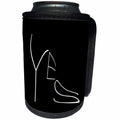 3dRose Alexis Design - Funny - Word Yes in the shape of female high heel shoe. White on black - Can Cooler Bottle Wrap (cc_271552)