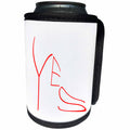 3dRose Alexis Design - Funny - Word Yes in the shape of female high heel shoe. Red on white - Can Cooler Bottle Wrap (cc_271555)